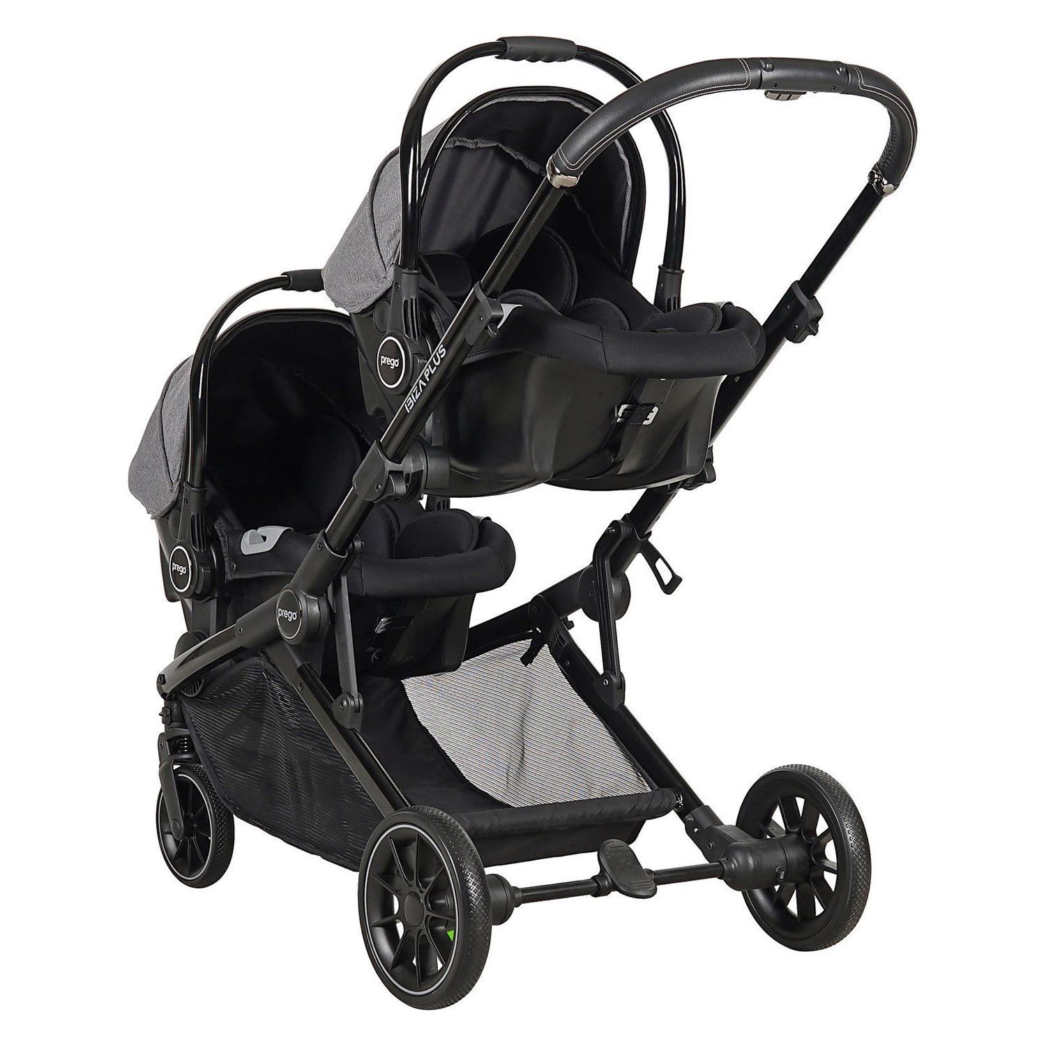 Prego İbiza Plus Travel Sistem İkiz Bebek Arabası 2223 Gri