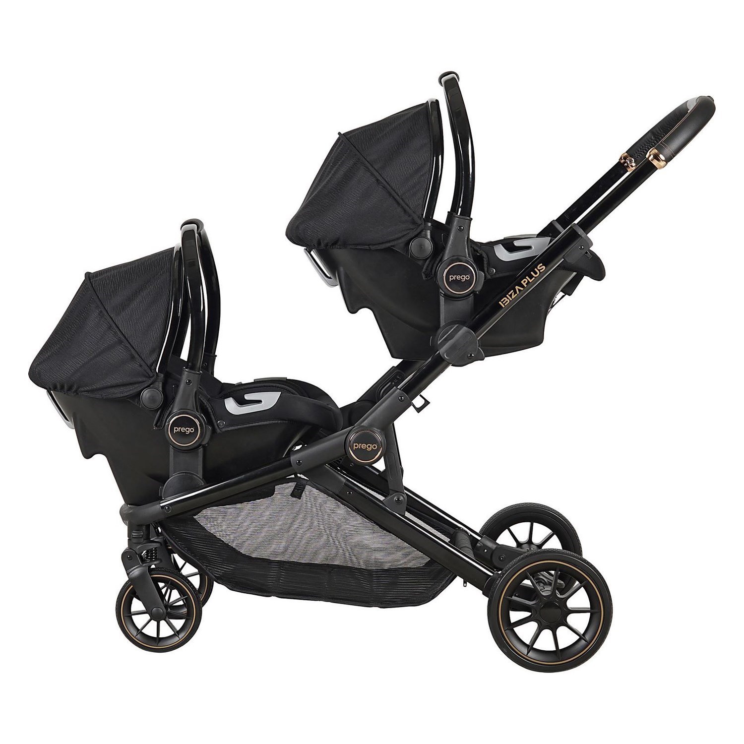 Prego İbiza Plus Travel Sistem İkiz Bebek Arabası 2223 Siyah
