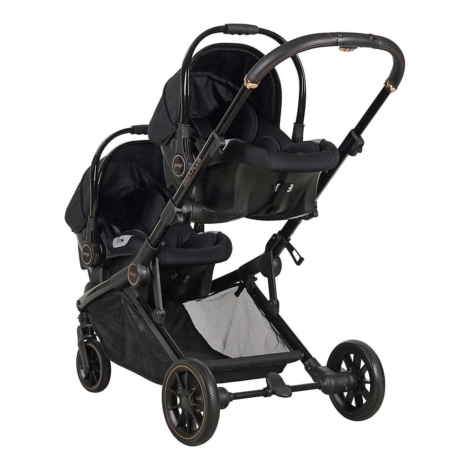 Prego İbiza Plus Travel Sistem İkiz Bebek Arabası 2223 Siyah