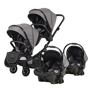 Prego İbiza Plus Travel Sistem İkiz Bebek Arabası 2223 Gri