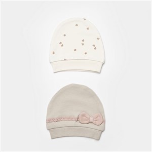 Biorganic Sweet Lady 2'li Bebek Şapka 72245 Bej