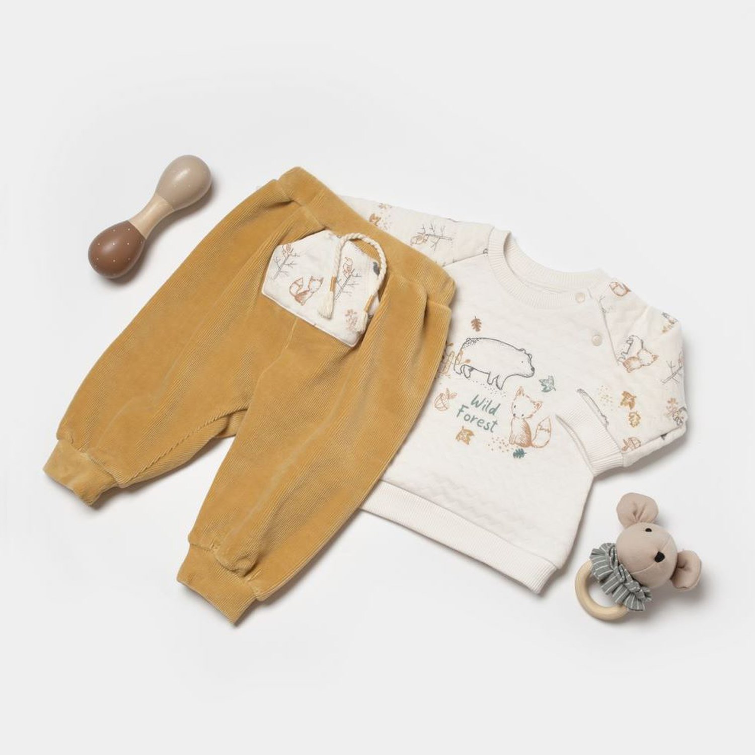 Bibaby Wild Forest 2'li Bebek Takım 59811 Bej