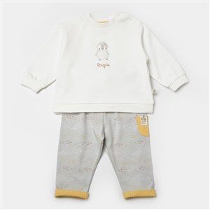 Biorganic Penguin Club 2'li Bebek Takım 59809 Ekru-Gri
