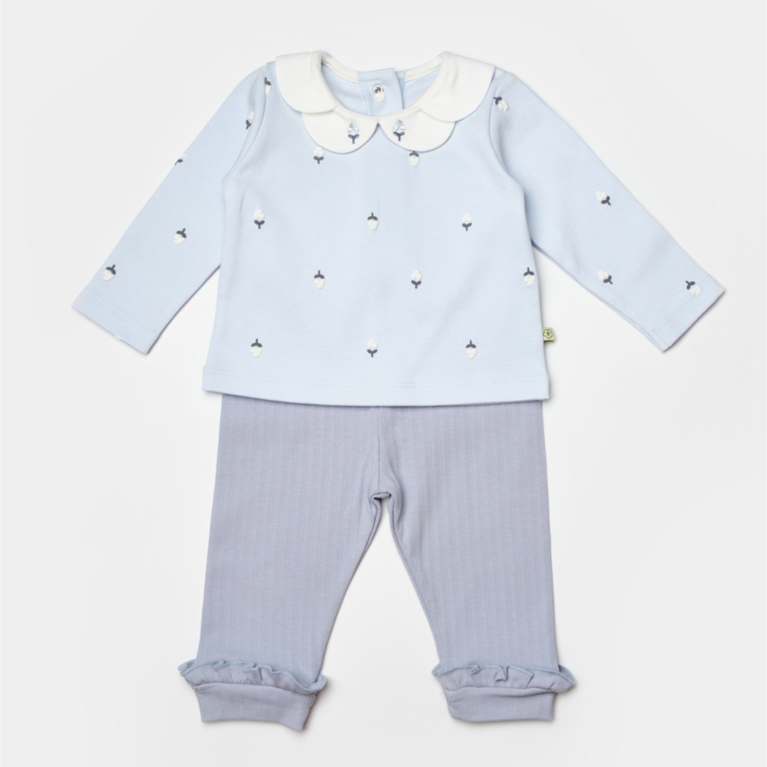 Biorganic Love Floral 2'li Bebek Takım 59879 Ekru-Lila