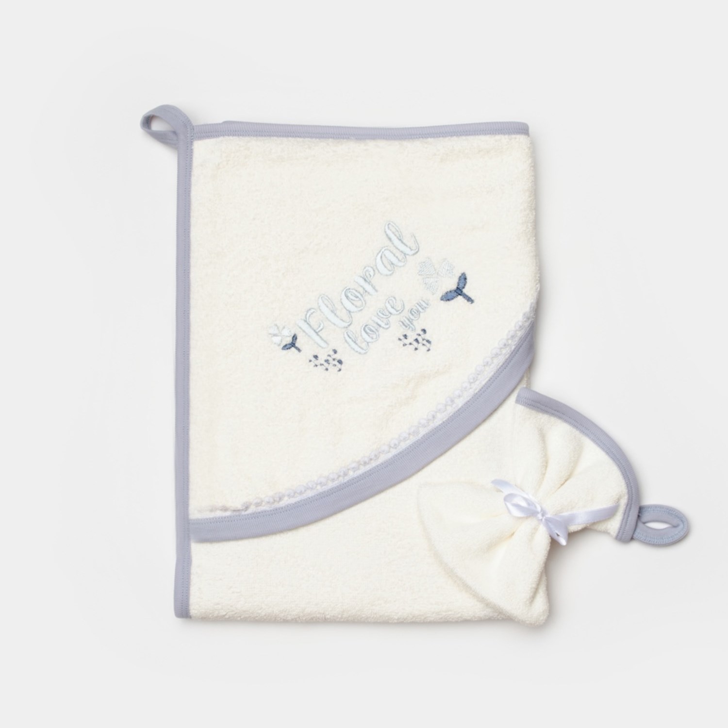 Biorganic Love Floral 4 Parça Bornoz Seti 66484 Ekru-Lila