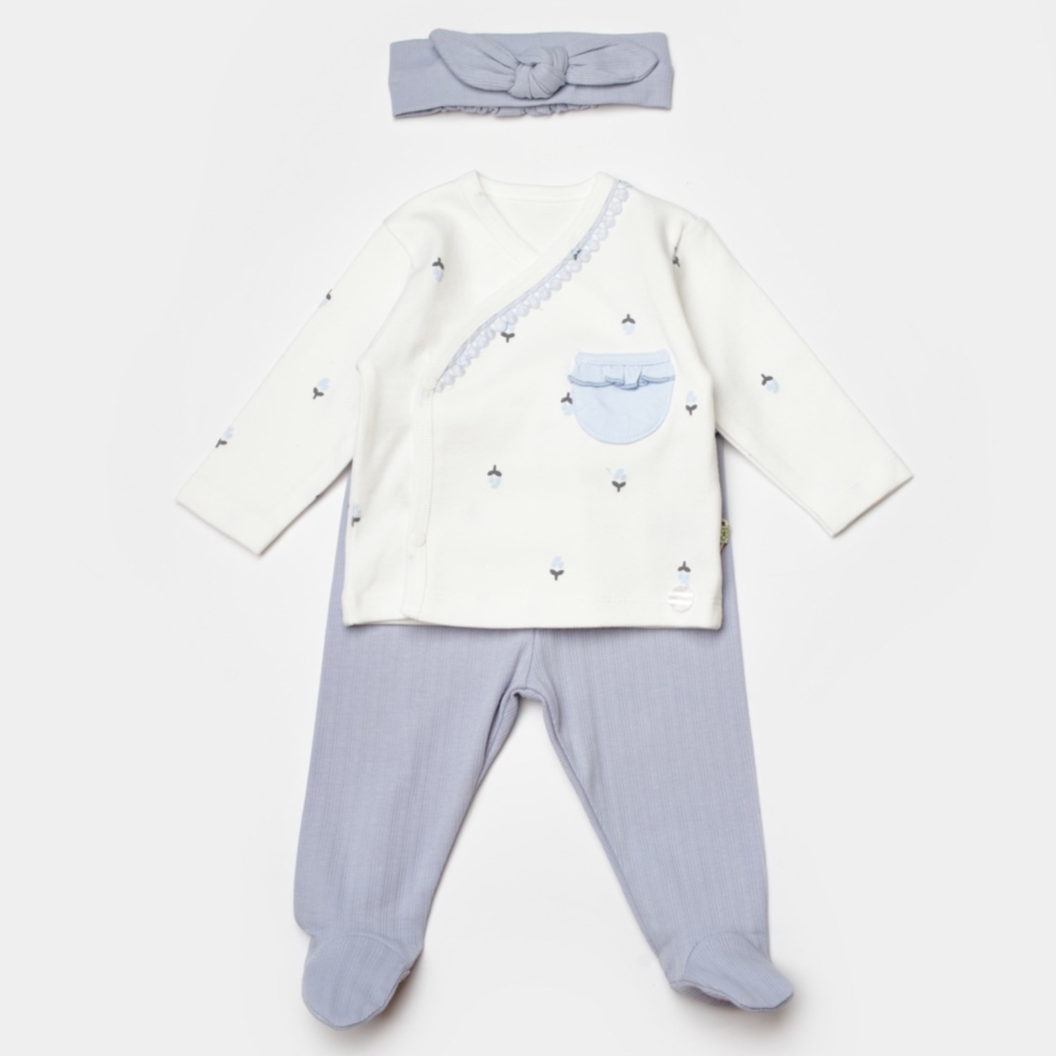 Biorganic Love Floral 3'lü Bebek Takım 73346 Ekru