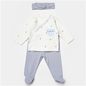 Biorganic Love Floral 3'lü Bebek Takım 73346 Ekru
