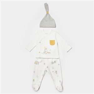Biorganic Penguin Club 3'lü Bebek Takım 73336 Ekru-Gri