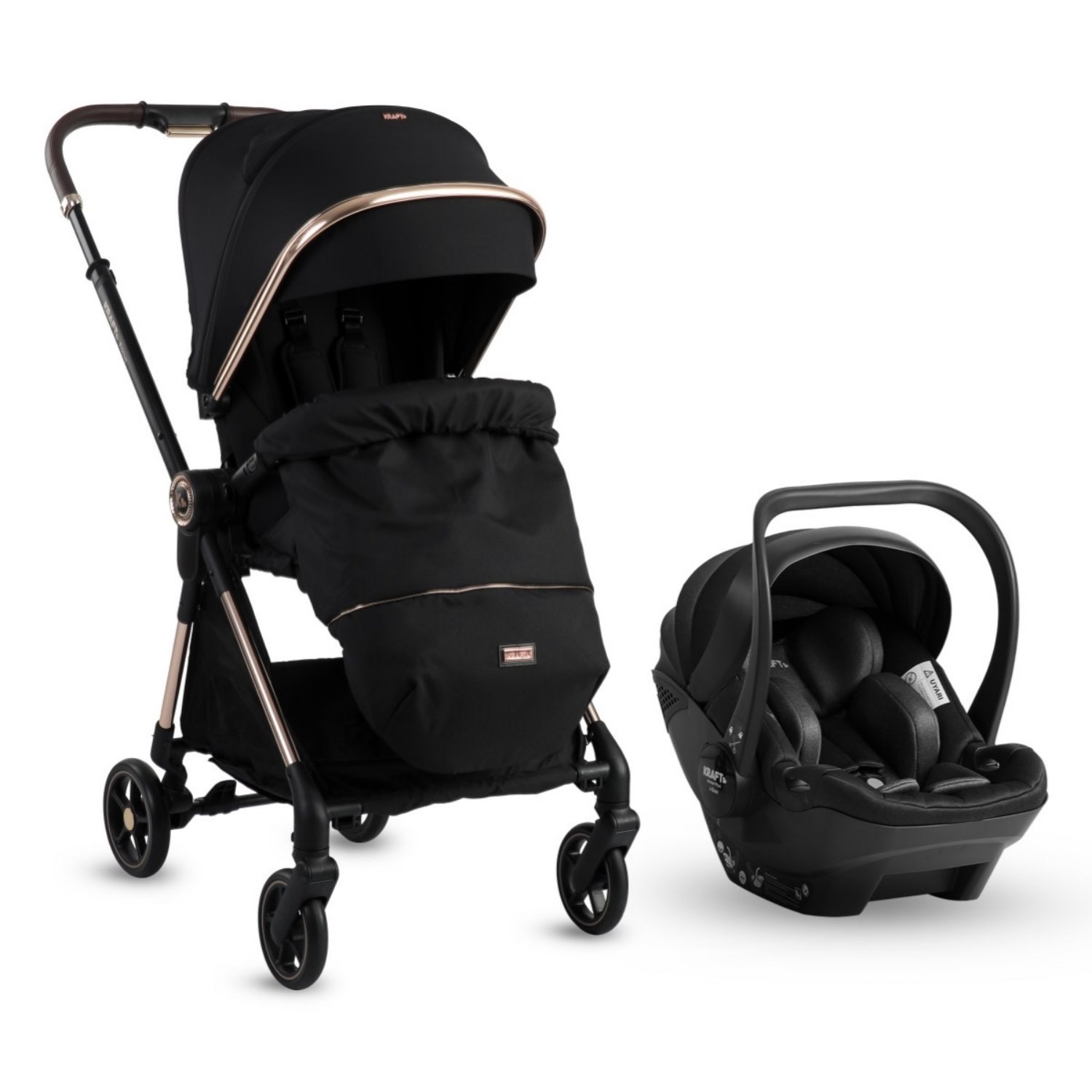 Kraft Focus Travel Sistem Bebek Arabası  Black