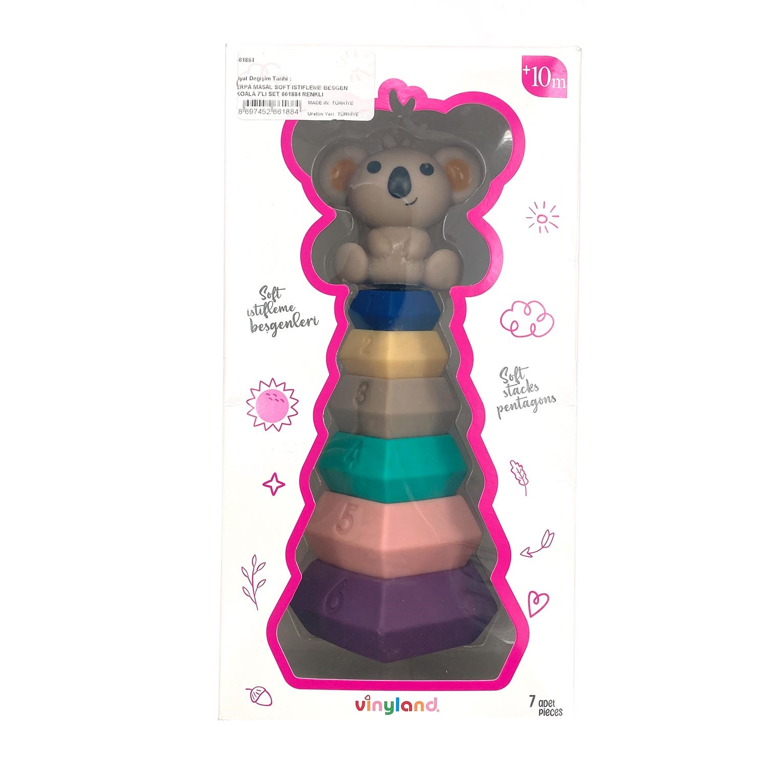Erpa Masal Soft İstifleme Beşgen Koala 7'li Set 661884 Renkli