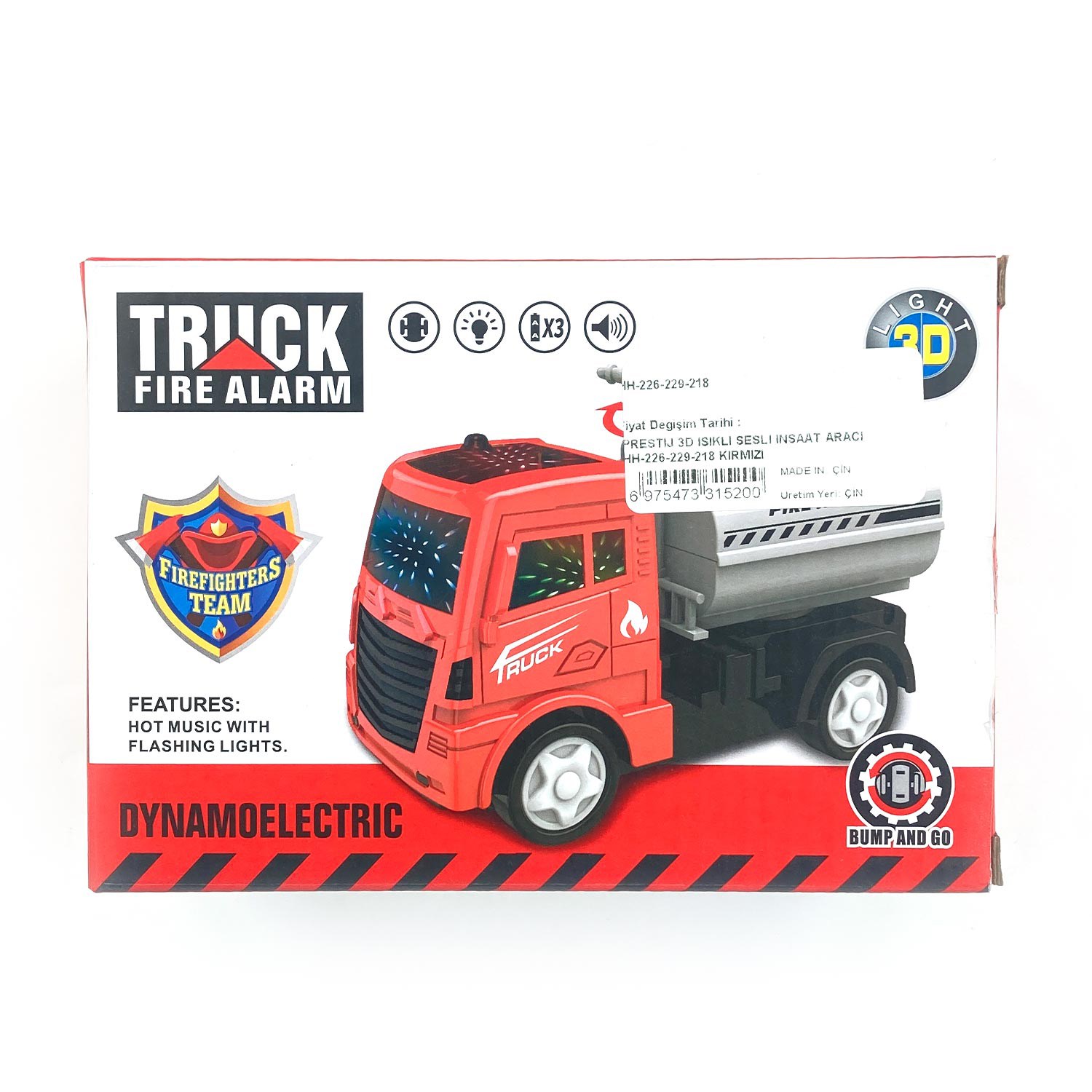Prestij 3D Işıklı Sesli İnşaat Aracı HH-226-229-218 Kırmızı