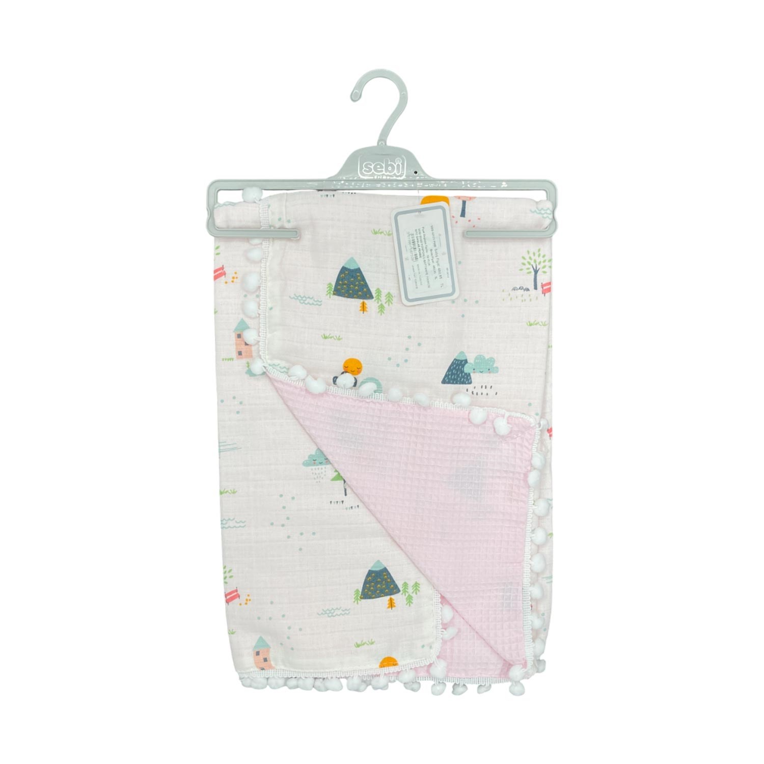 Sebi Bebe Ponponlu Battaniye 70x90cm 9212 Pembe