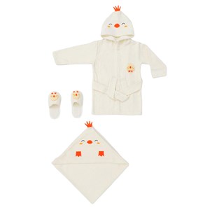 Bebitof Civciv Bebek Bornoz Seti 30038 Ekru