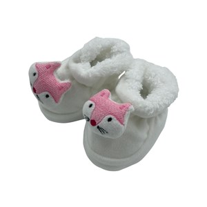 Minidamla Kadife Bebek Patiği 45087 Ekru-Pembe