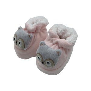 Minidamla Kadife Bebek Patiği 45087 Pembe-Ekru