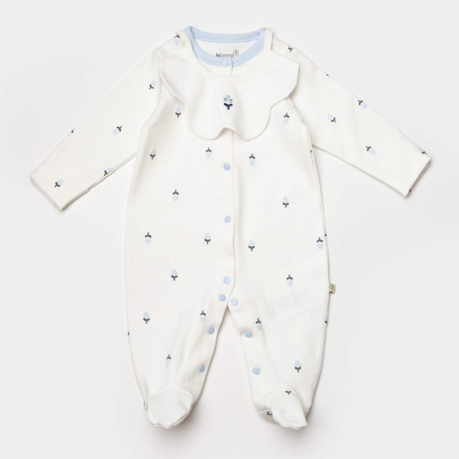 Biorganic Love Floral Yenidoğan Bebek Tulum 60791 Ekru