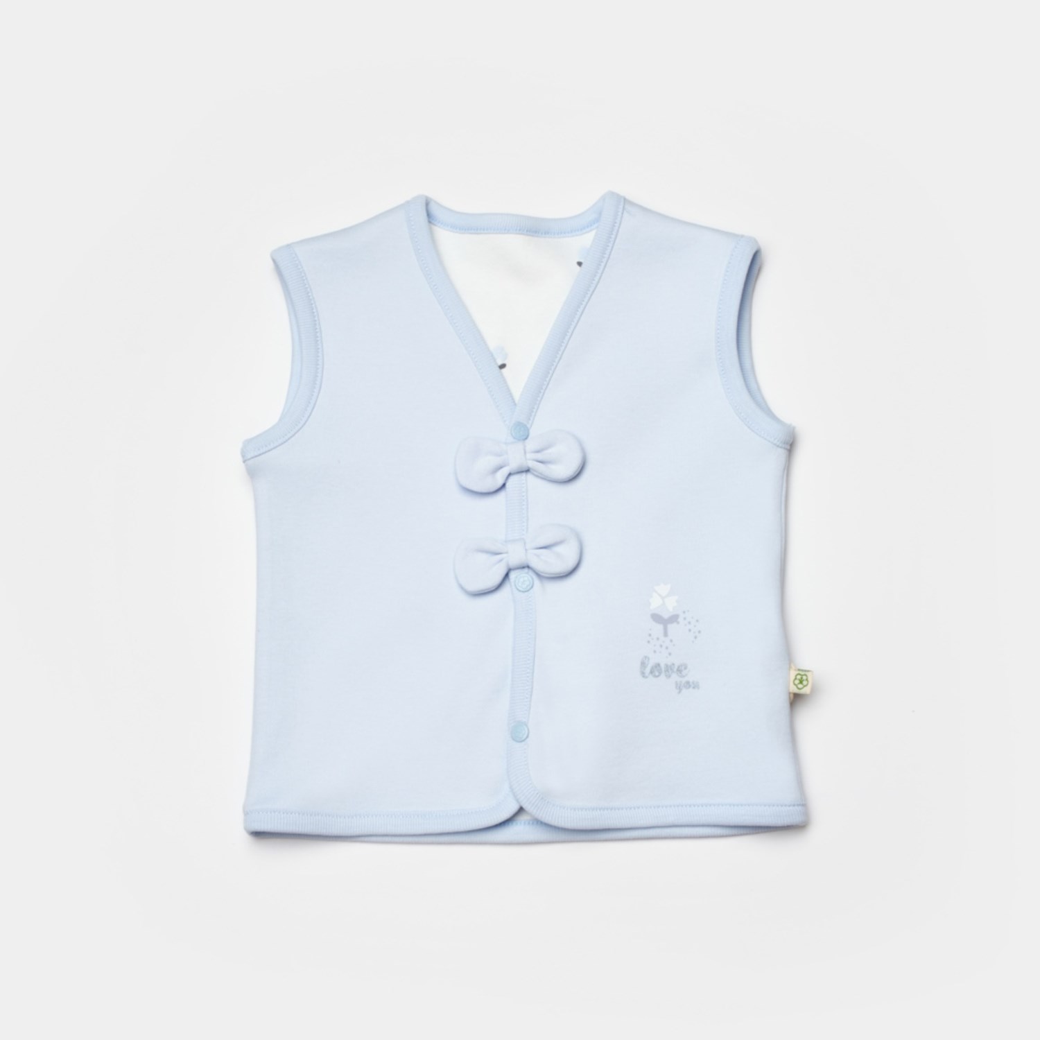 Biorganic Love Floral Bebek Yelek 61519 Mavi