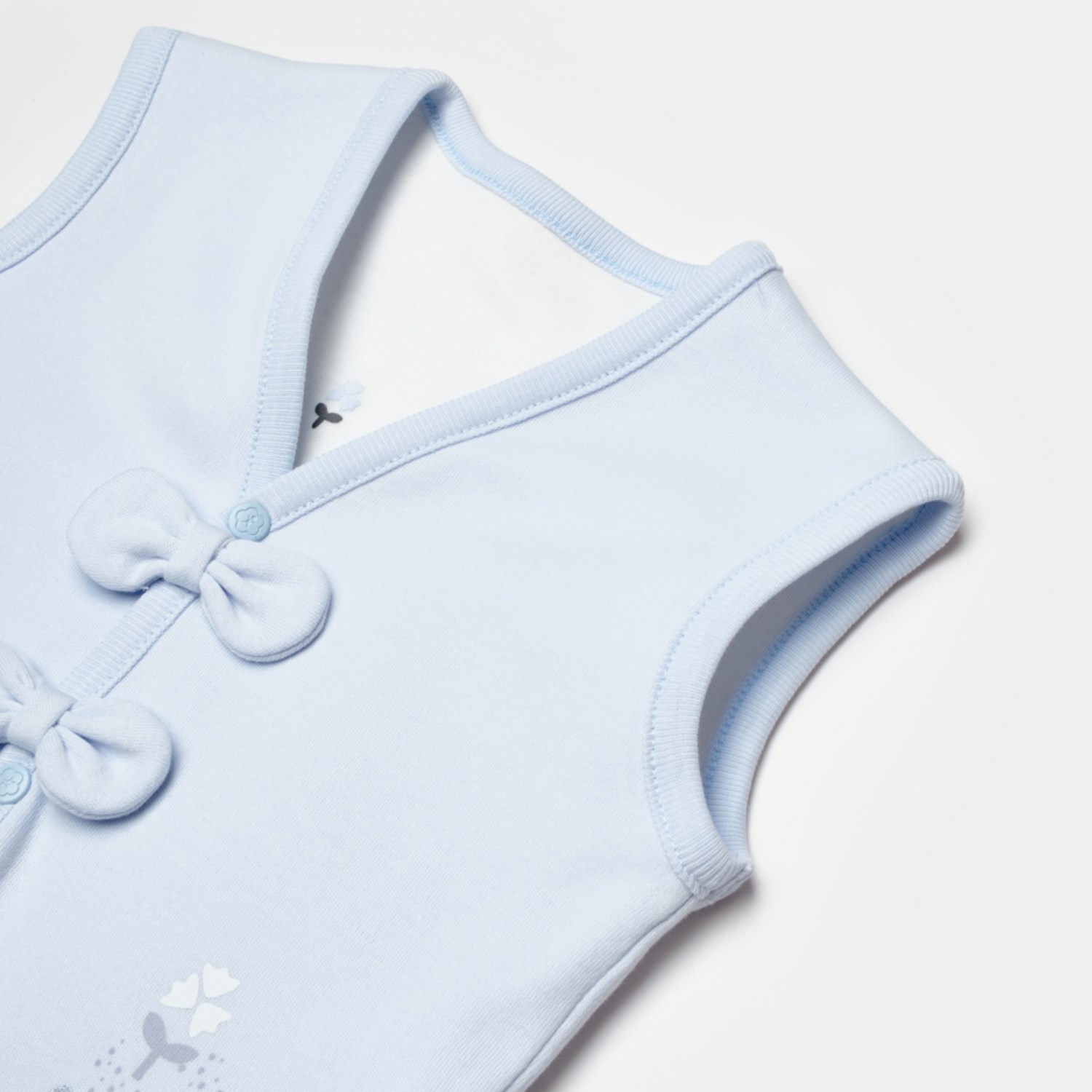 Biorganic Love Floral Bebek Yelek 61519 Mavi