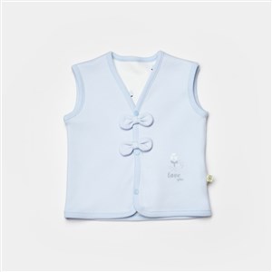 Biorganic Love Floral Bebek Yelek 61519 Mavi
