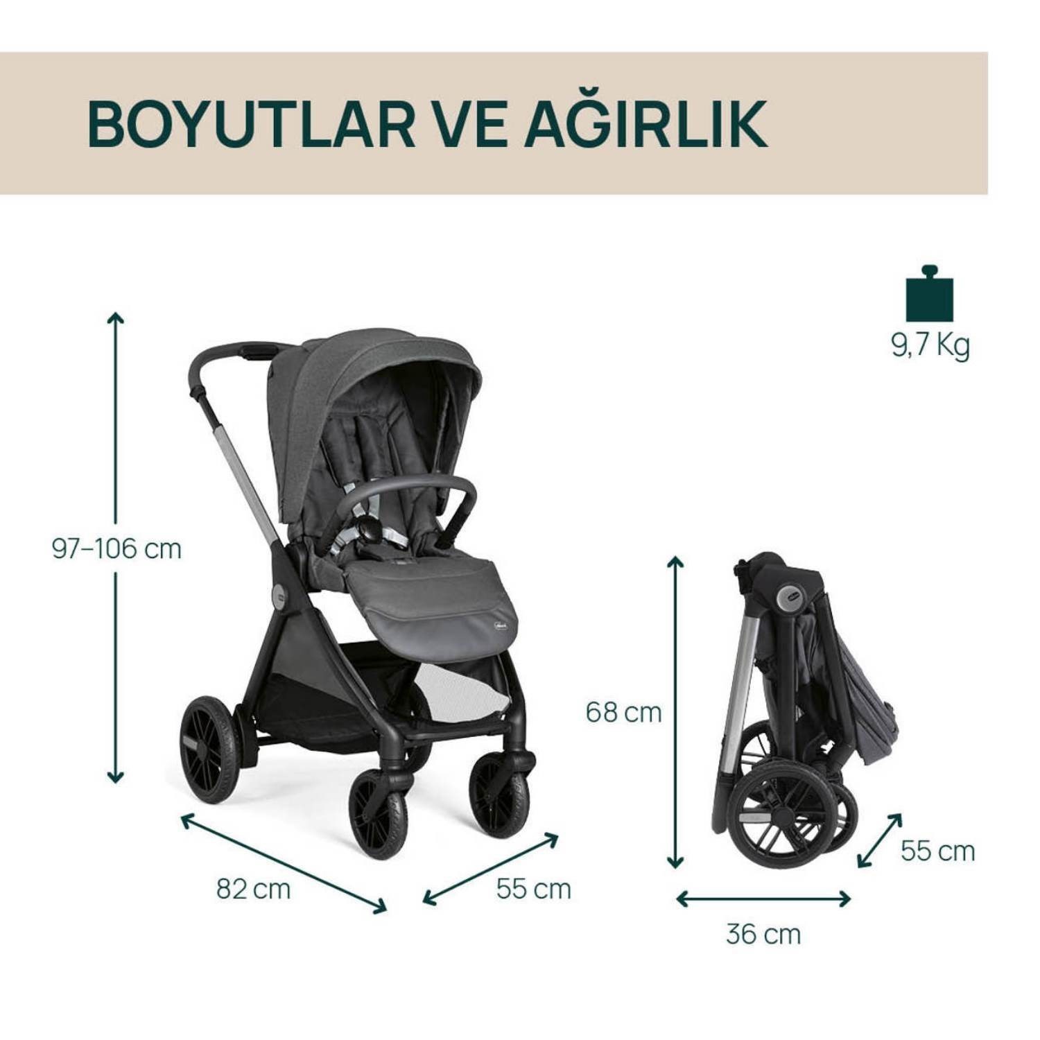 Chicco Duo Bellagio Travel Sistem Bebek Arabası Black Satin