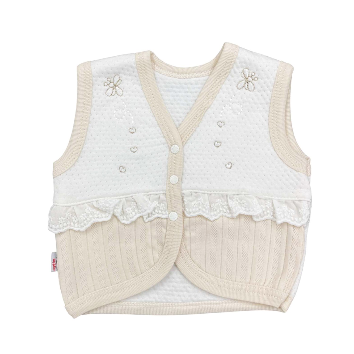 Gaye Bebe Bebek Yeleği 4481 Krem