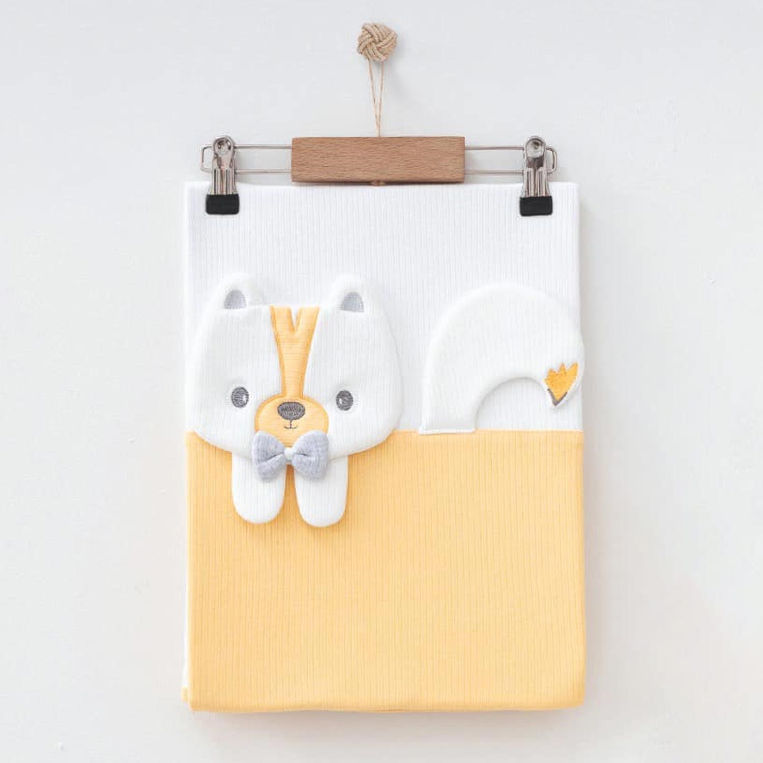 Ekebaby Skunk Lüx Penye Bebek Battaniye 85x90 Cm 3002 Beyaz-Turuncu