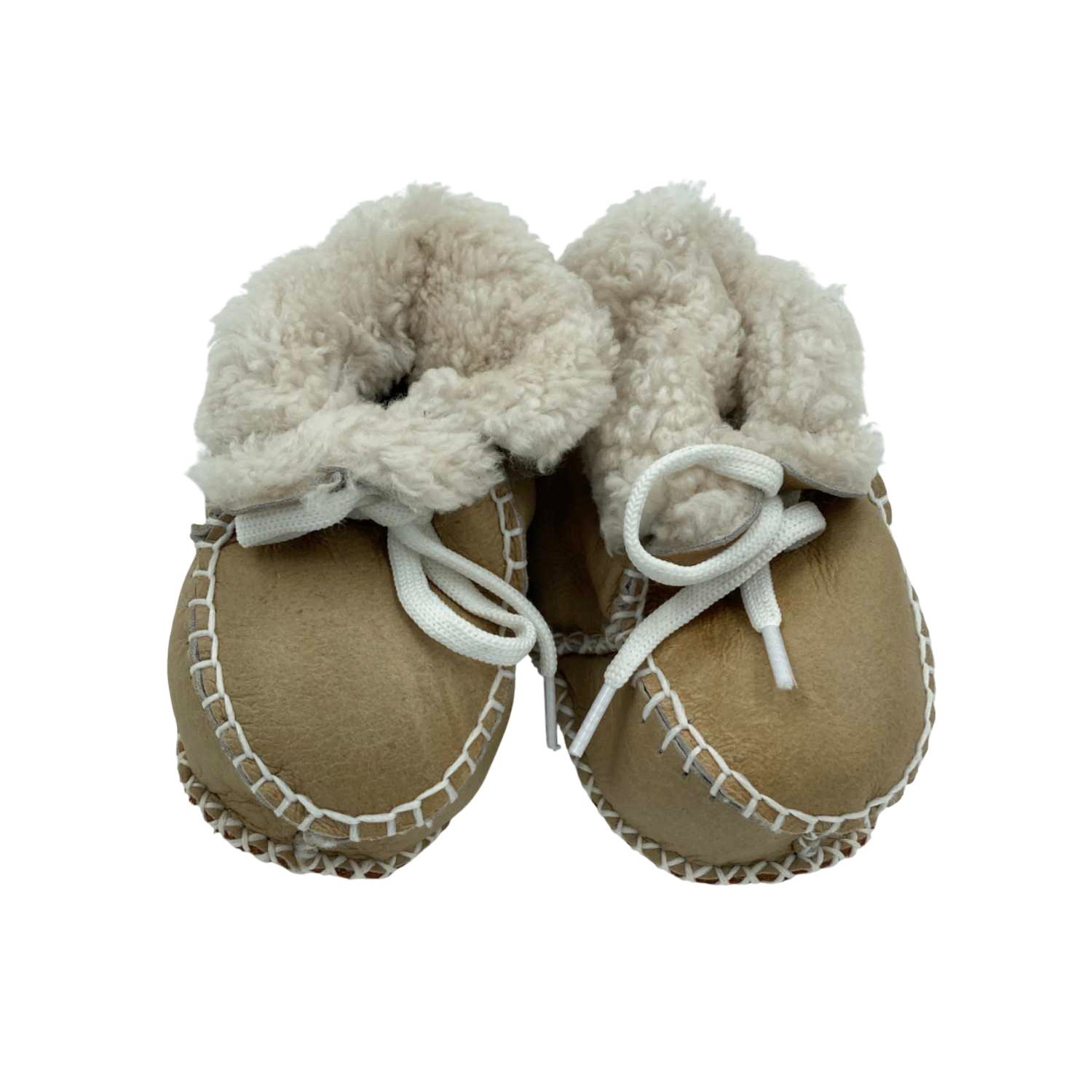 Funny Baby Kürklü Deri Soft Bebek Ayakkabası 4070 Bej
