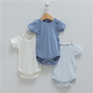 Caramell 3'lü Atlet Body BE1509 Mavi