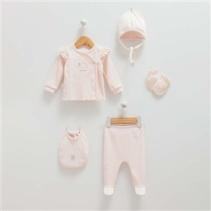 Caramell 5'li Bebek Hastane Çıkış Seti ZK1272 Pembe