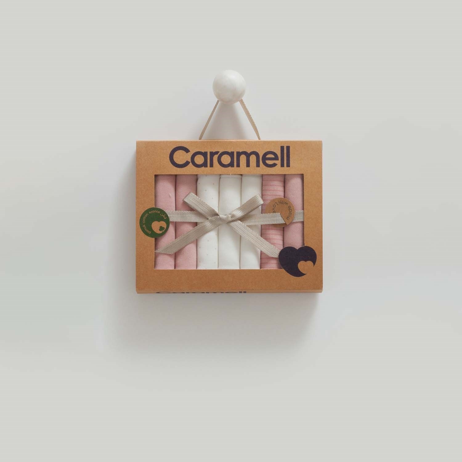 Caramell 7'li Bebek Penye Mendili MND1336 Gül Kurusu