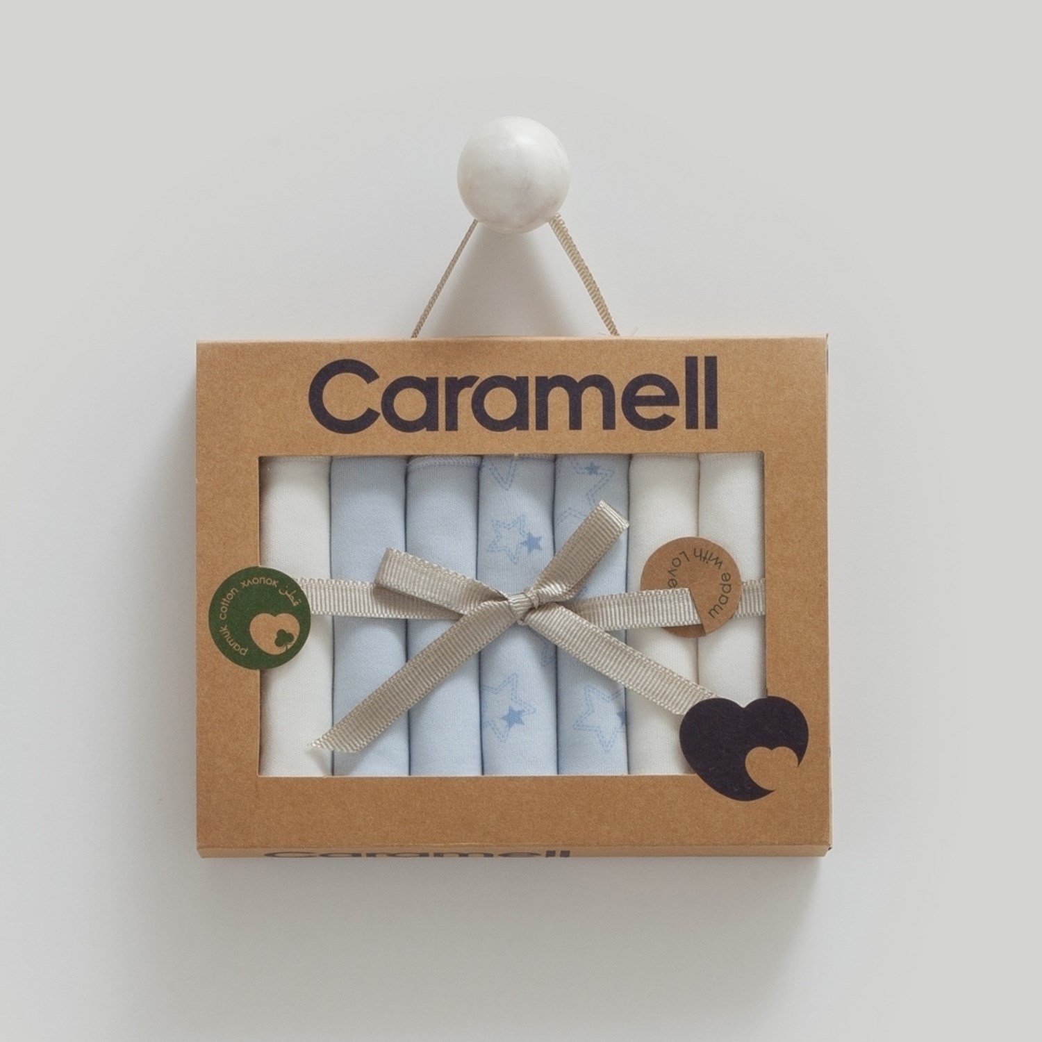 Caramell 7'li Bebek Penye Mendili MND1347 Mavi