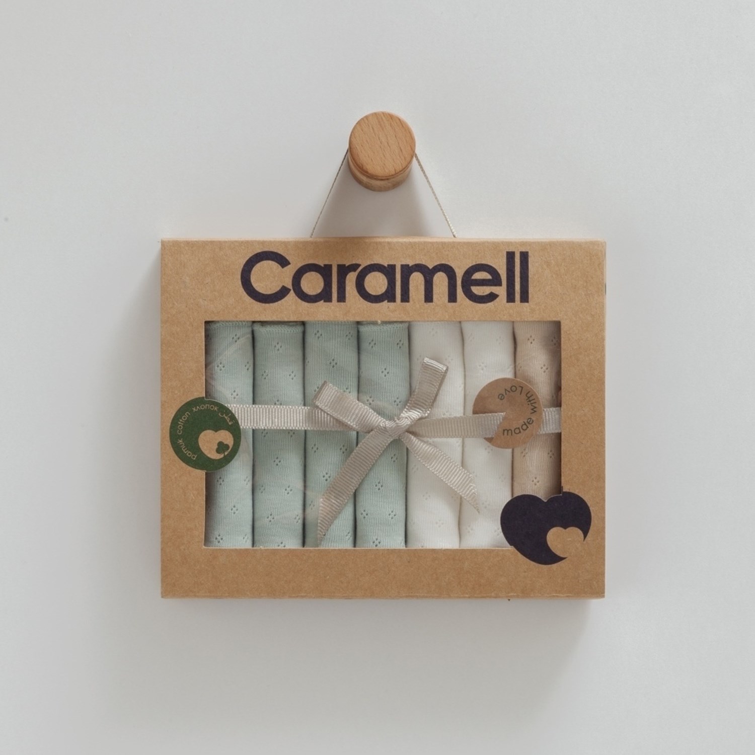 Caramell 7'li Bebek Penye Mendili MND1716 Yeşil