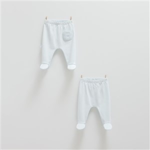 Caramell 2'li Patikli Bebek Pantolonu APE1432 Mavi