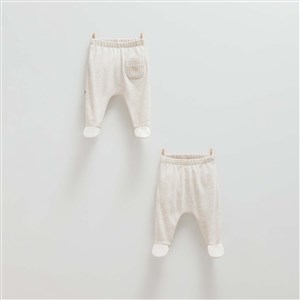 Caramell 2'li Bebek Pantolonu APE1432 Bej-Melaj