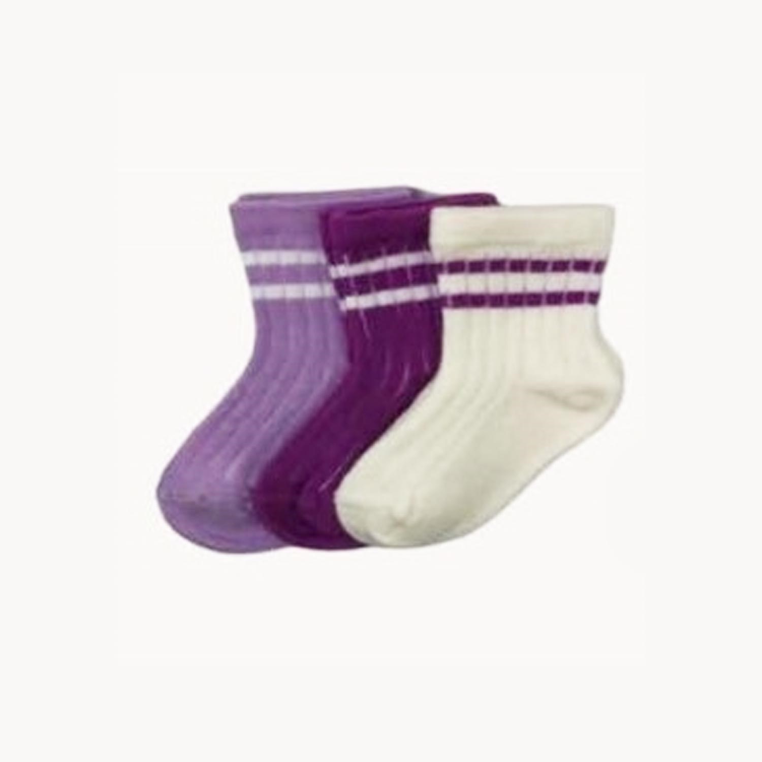 Defne Baby 3lü Bebek Çorabı K038-23 Lila-Mor