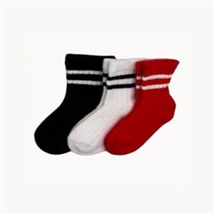 Defne Baby 3lü Bebek Çorabı K038-23 Kırmızı-Siyah