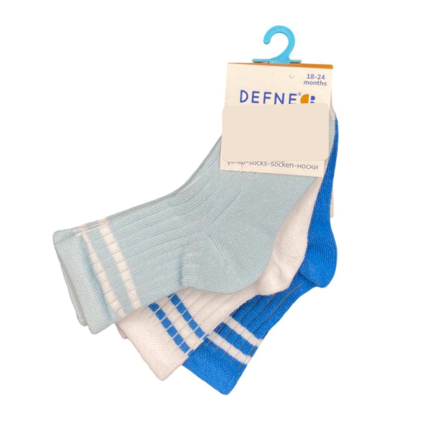 Defne Baby 3 Lü Bebek Çorabı E037-23 Mavi