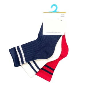 Defne Baby 3 Lü Bebek Çorabı E037-23 Kırmızı