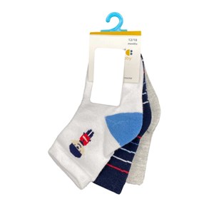 Defne Baby 3lü Bebek Çorabı E025-22 Beyaz