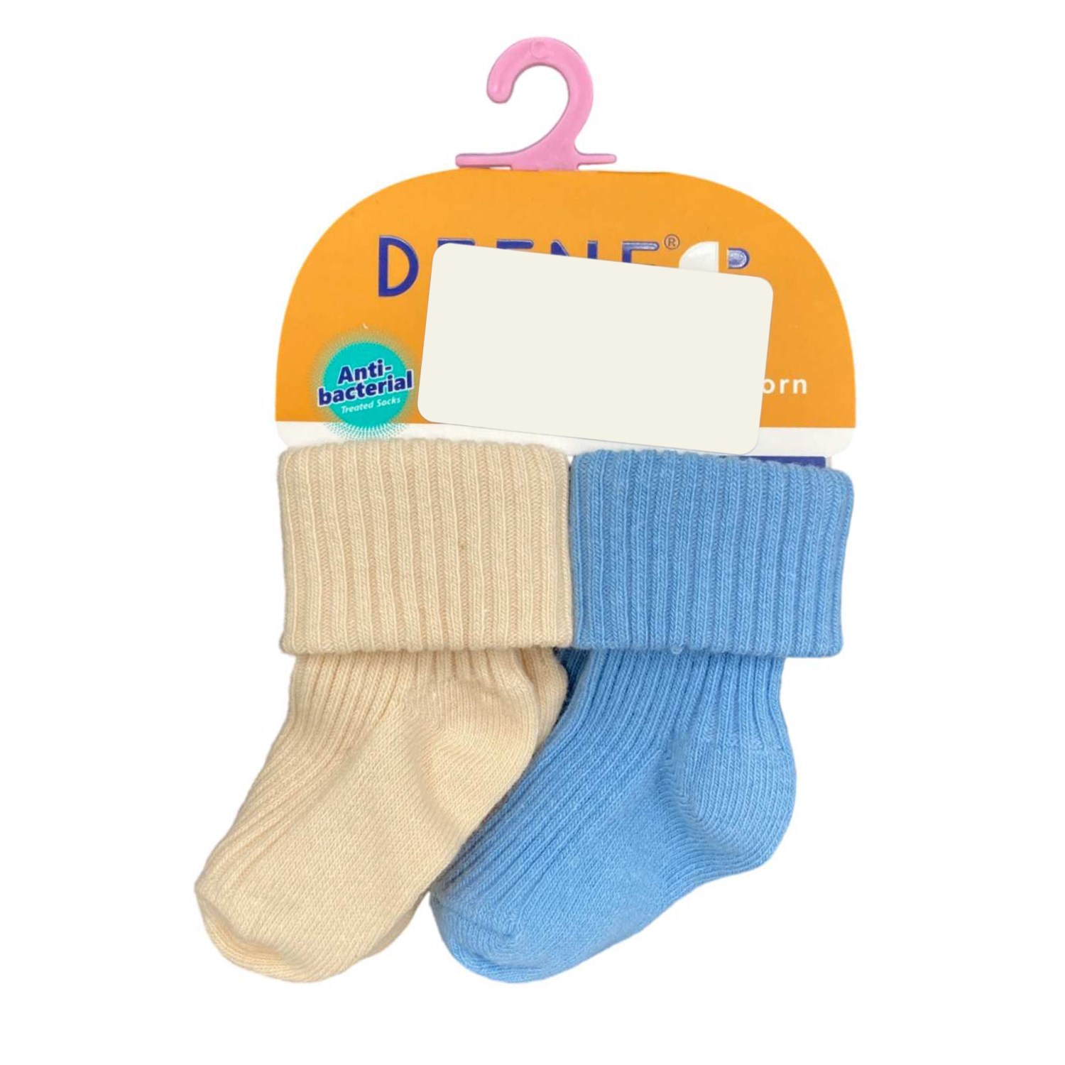 Defne Baby 2'li Bebek Çorabı K001-24 Krem-Mavi