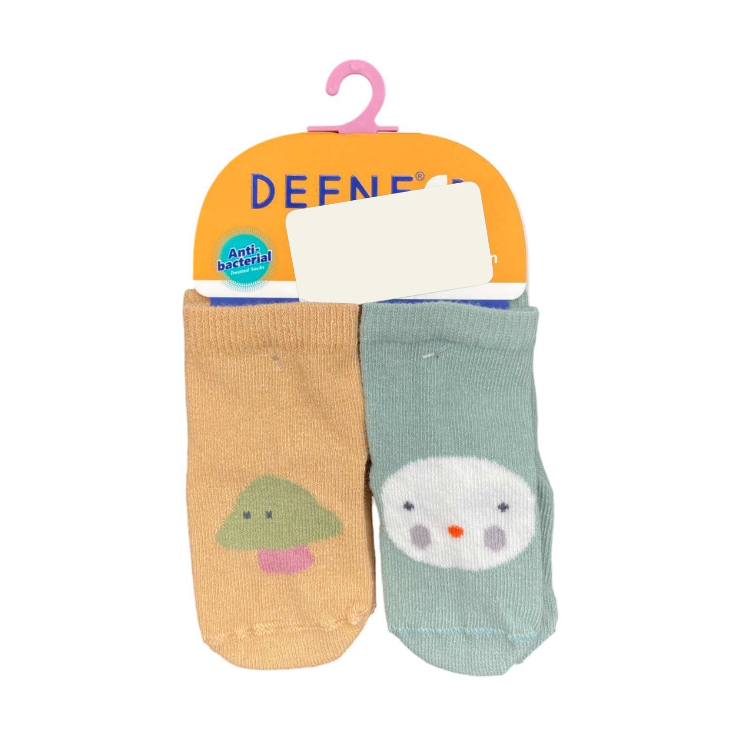 Defne Baby 2'li Bebek Çorabı K004-24 Bej-Mint