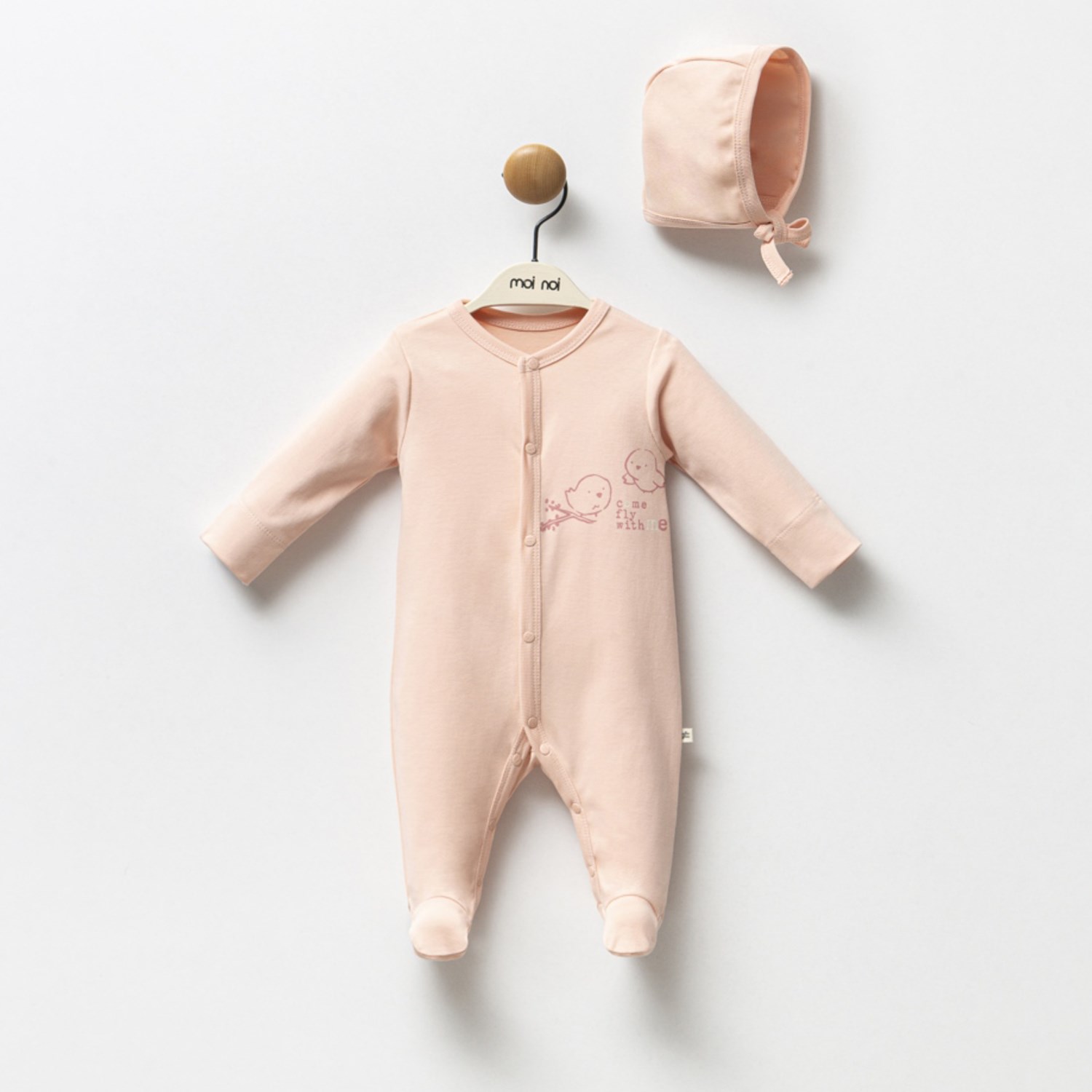 Moi Noi Fly Çıtçıtlı Tulum MNB3028 Somon