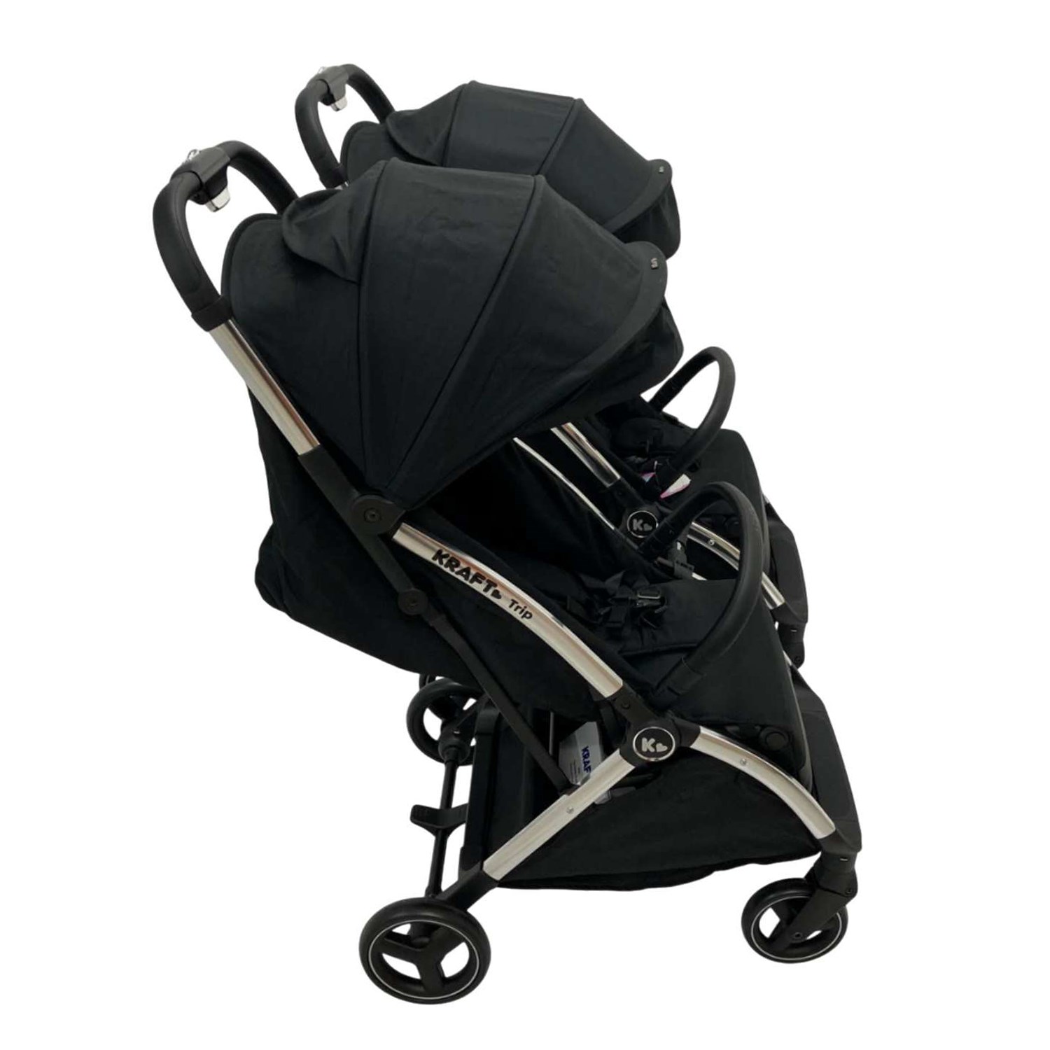 Kraft Trip İkiz Bebek Arabası Black-Silver