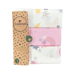 Caramell 3'lü Çok Amaçlı Battaniye 80X90 Cm 9392 Beyaz-Pembe-Gri