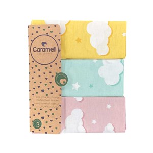 Caramell 3'lü Çok Amaçlı Battaniye 80X90 Cm 9392 Somon-Sarı-Mint