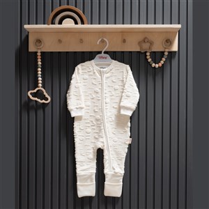 Tiffany Baby Moon Theme Fermuarlı Patiksiz Tulum 35033 Ekru