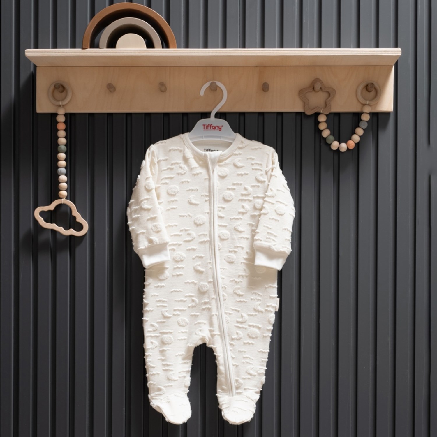 Tiffany Baby Moon Theme Fermuarlı Patikli Tulum 35040 Ekru