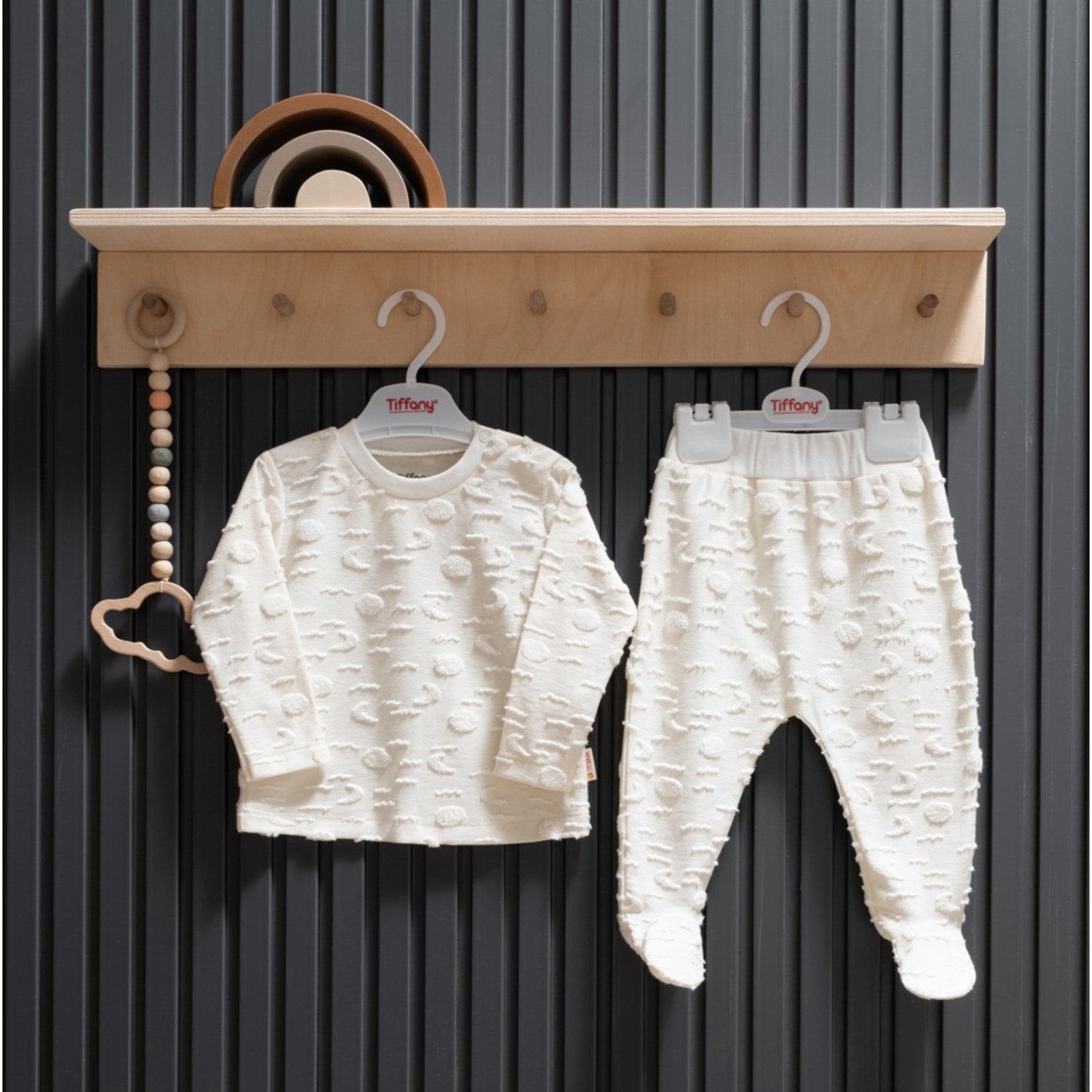 Tiffany Baby Moon Theme Patikli 2'li Takım 35098 Ekru