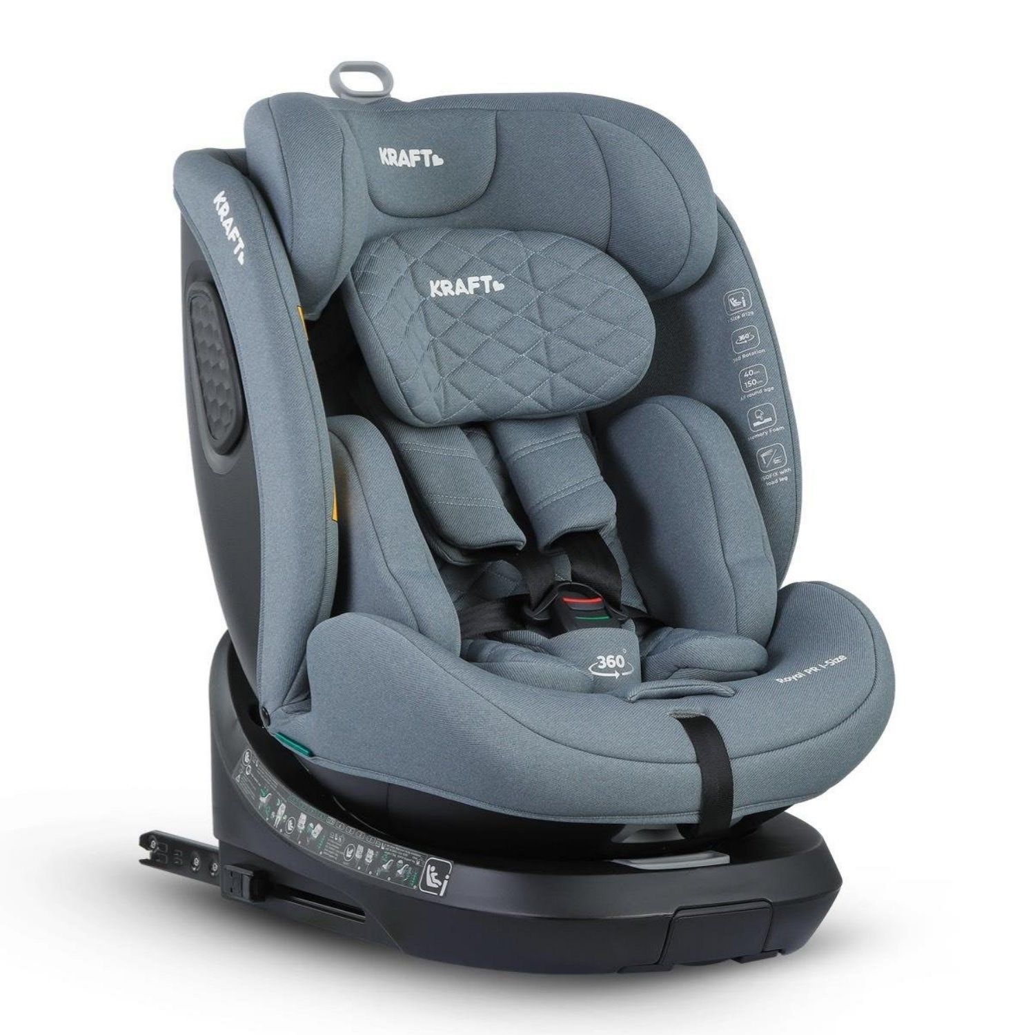 Kraft Royal PR I-Size Oto Koltuğu 40 Cm - 150 Cm Light Grey