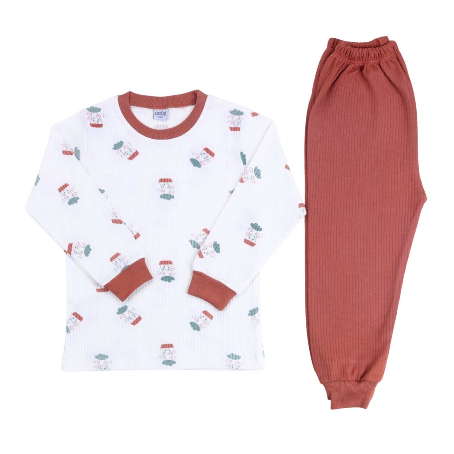 Sebi Bebe Paraşüt Pijama Takım 9159 Kiremit